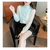 French Stand-up Collar Chiffon Shirt for Women Fashionable and Beautiful Shirt Long-sleeved Bottoming Shirt Top