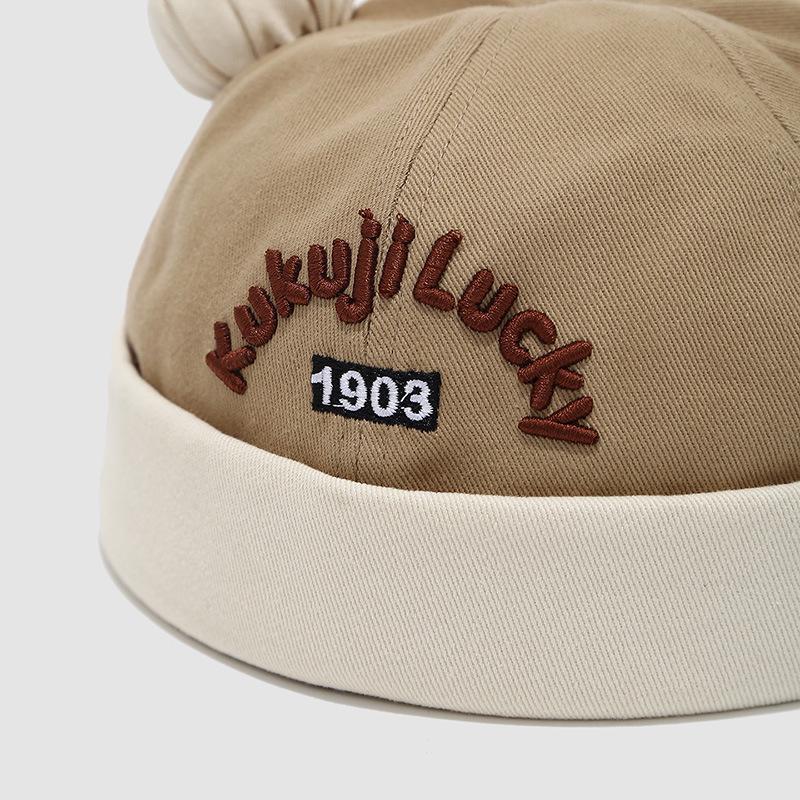 Korean Style Kids' Embroidered Letter Melon Hat – Cute Spring & Autumn Design for Boys & Girls