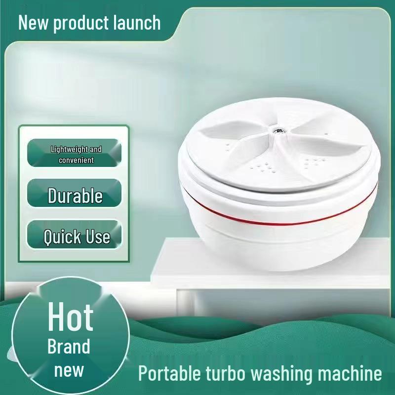 Portable Mini Automatic Washing Machine - Multi-Function, Turbo-Fast Cleaning for Dorms and Travel.