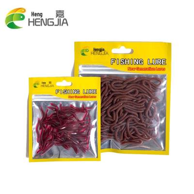 Hengjia Bionic Earthworm Fishing Lure - 4cm & 8cm Soft Bait, Bloodworm Companion, Hot Selling Artificial Lure