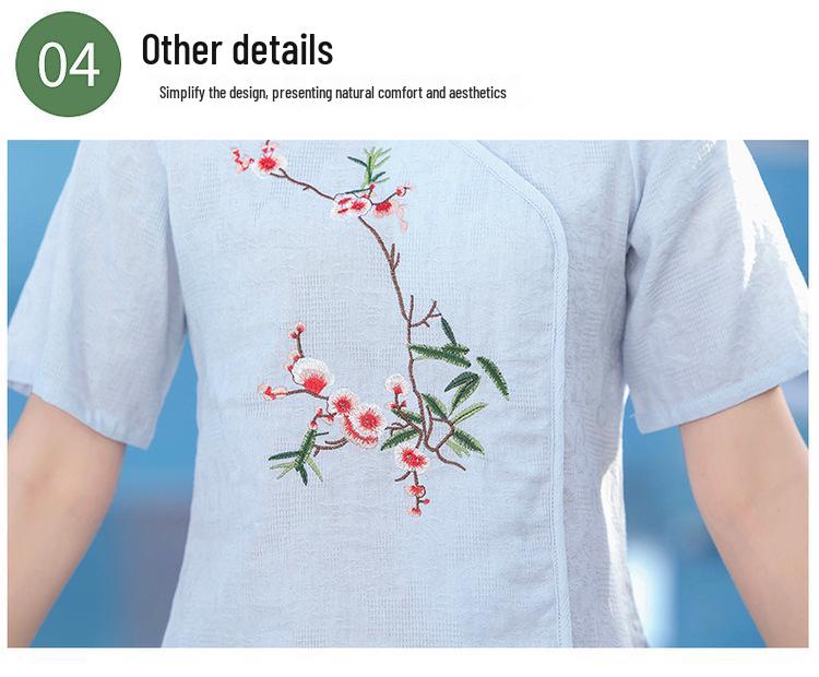2026 New Stylish Cotton-Linen Summer Maternity T-Shirt for Middle-Aged and Elderly Women