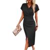 Women Formal Evening Wrap Dress Slim Fit V Neck Elegant Casual Cocktail Summer