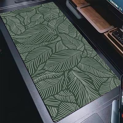 Pc Green Seductive Leaves Desk Mat Large Gaming Mouse Pad Nonslip Rubber Base Stitched Edge Keyboard Pads PC Tablet for Office