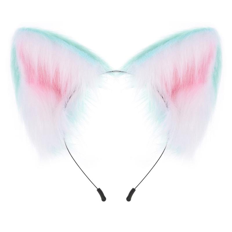 Realistic Foxes Tail And Ears Set For Women Cosplay Faux Furs Costume Headband and Tail Convention Role Play Accessories