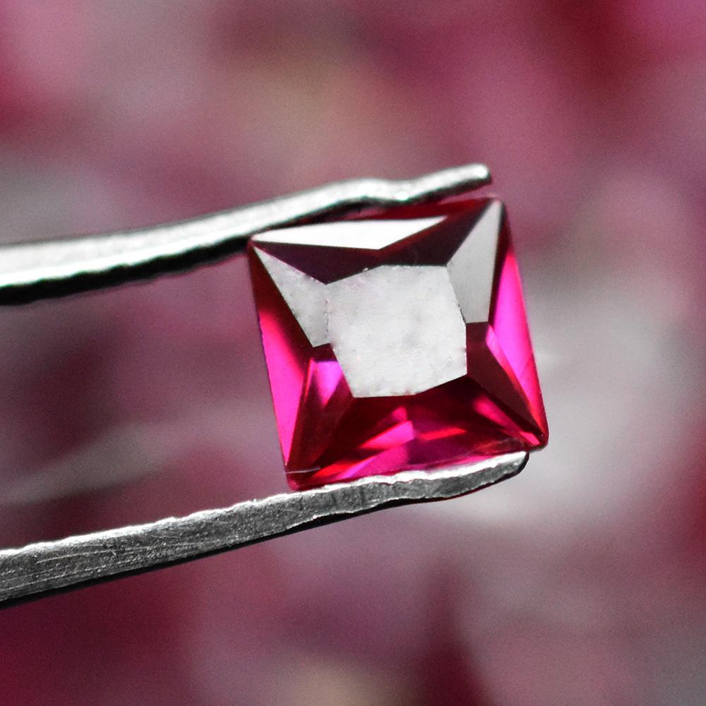 Certified Natural Red Ruby Flawless Square Cut 4 Pcs 5x5 Mm Lot Loose Gemstone Ns-173