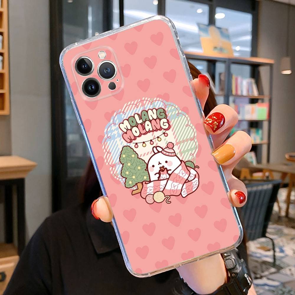 Cute Cartoon M-MolangS Transparent Soft Phone Case For IPhone 15 12 14 16 17 13 Plus 11 Pro Max 13 Pro