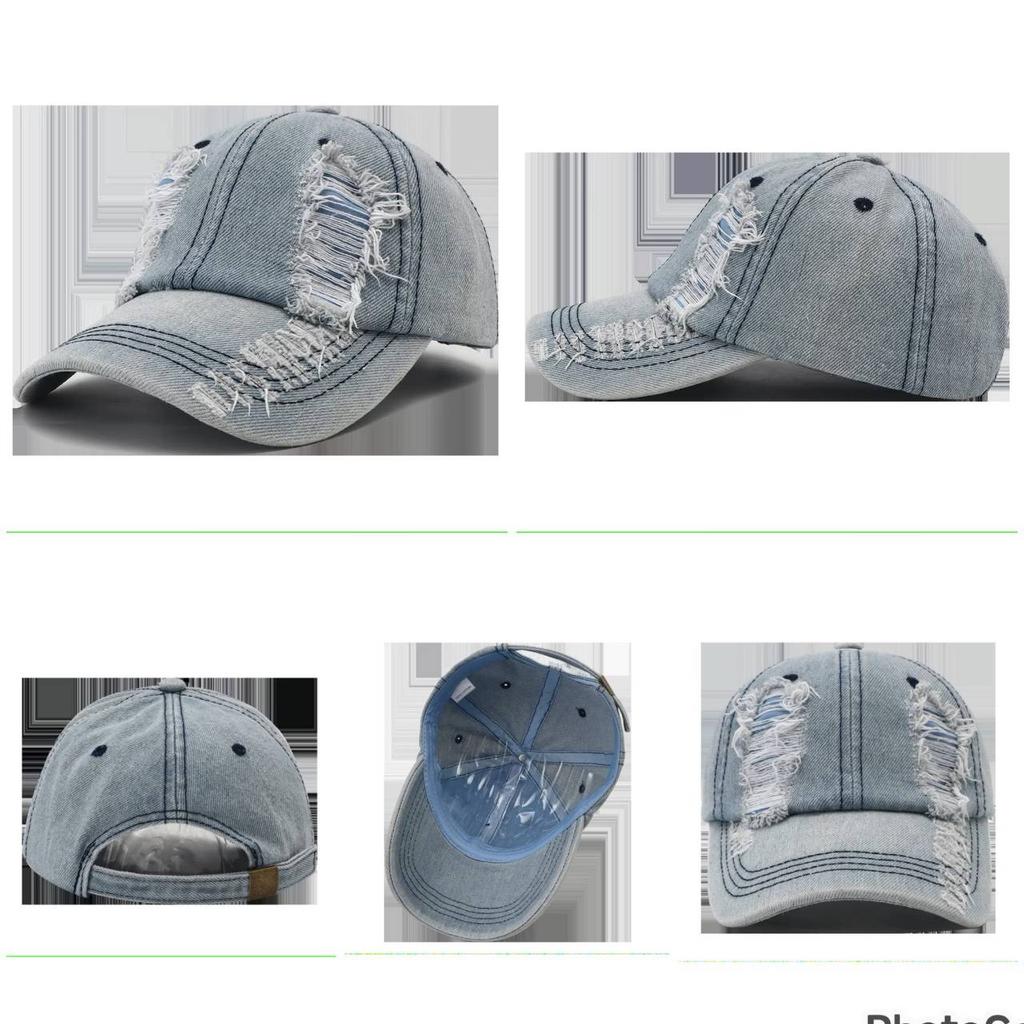 Baseball Cap Hat Denim Spring Summer Autumn Punk Hip Hop Rock Adjustable Unisex Men Women Outdoor Casual Cotton Snapback