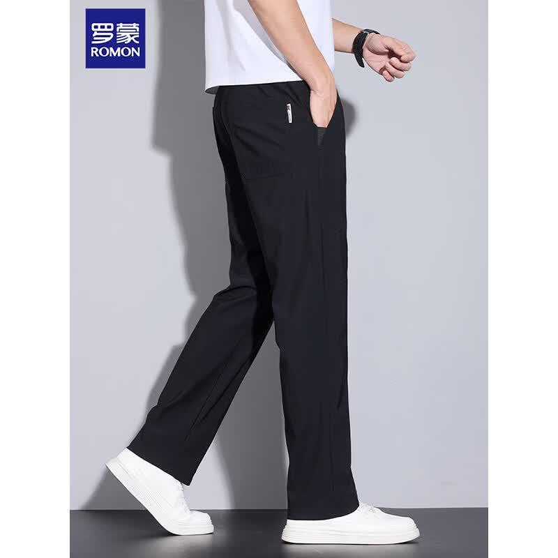 ROMON Men's Loose Fit Ice Silk Casual Pants