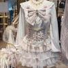 Japanese Sweet Lolita Style Mini Skirt Women Elegant Lace Bandage Party Cake Skirts Female Gothic Y2k Metal Buckle Skirt