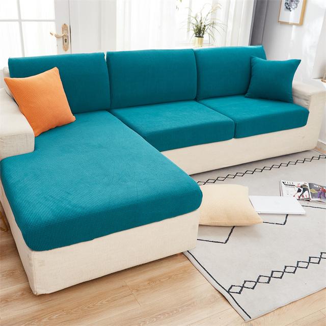 Husă Jacquard pentru Perna de Șezut a Sofalei Husă pentru Scaun Elastică Lavabilă Detasabilă Husă de Protecție pentru Șezut din Fleece Polar pentru Sofă