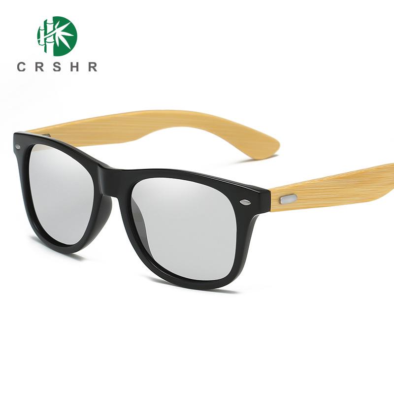 Retro Polaryzacyjne Okulary Bambusowe z Bambusowymi Zausznikami Mao - Unisex Styl Europejski i Amerykański