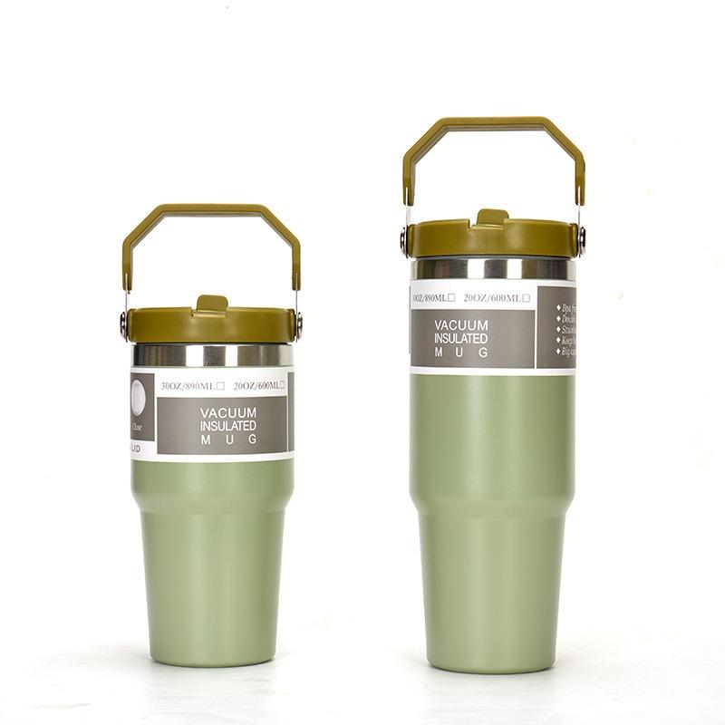 30Oz stainless steel car cup ice cream cup straw vacuum cup coffee cup thermos cup water cup
