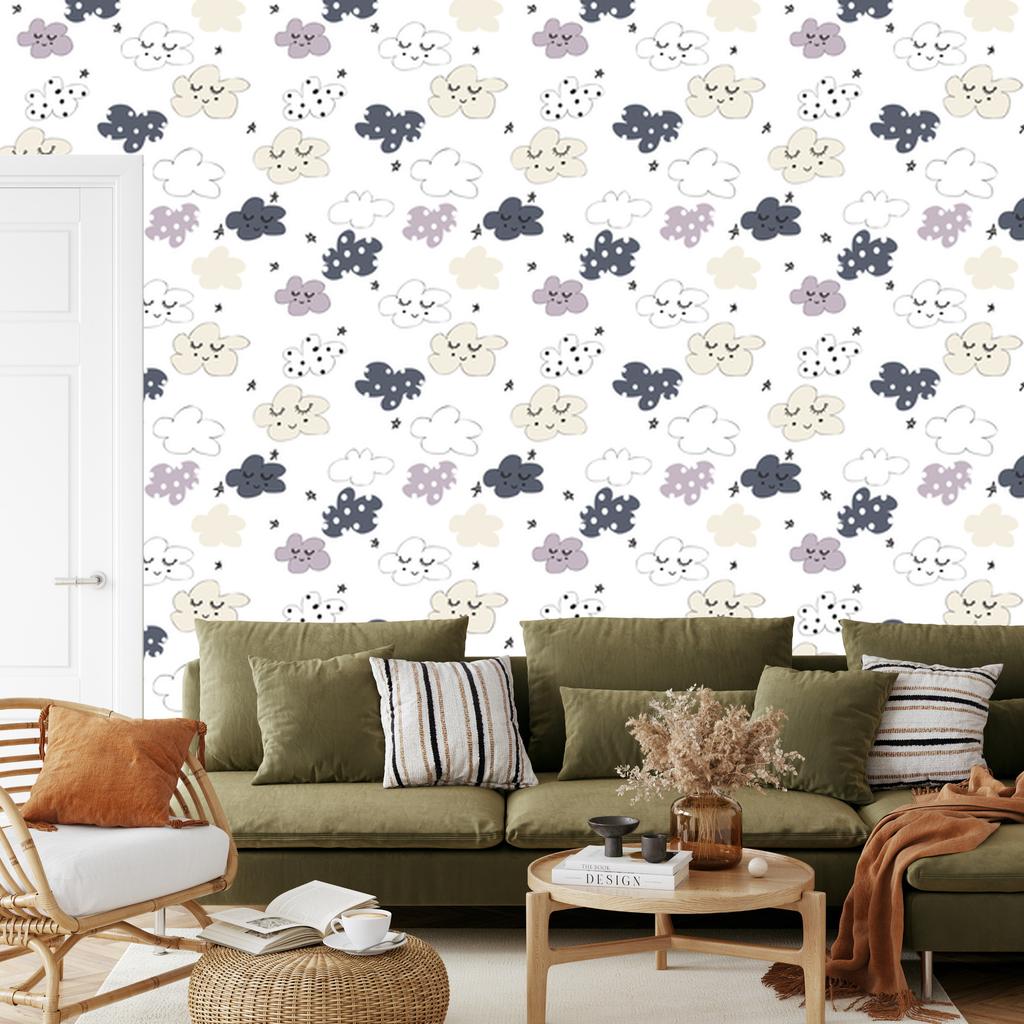 Stars and Clouds Wallpaper for Living Room and Bedroom 50x1000