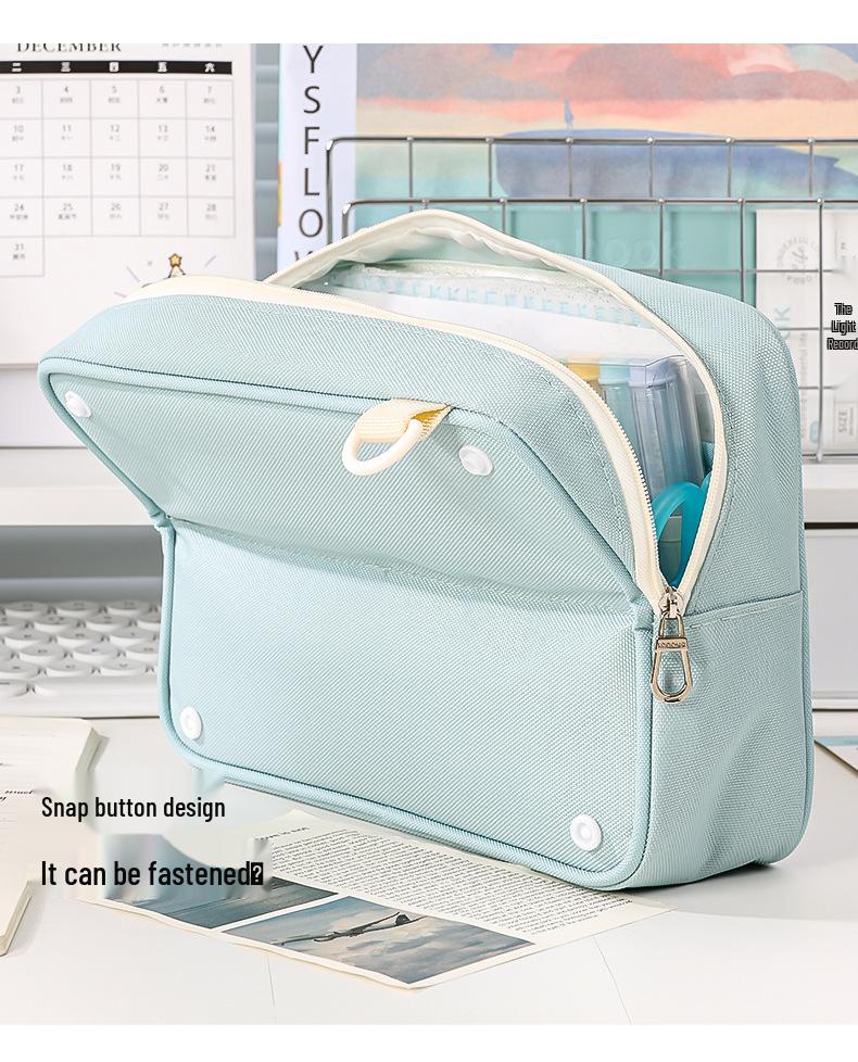 Large Capacity Blue Transparent Ita Pencil Case - Stylish and Functional for Students