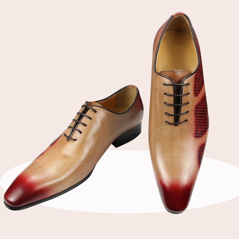 Fashion Lace Up Men Shoes Wedding Business Sapato Oxfords Genuine Leather Loafer Summer Casual  Footwear Social Luxury Office Dress Shoe