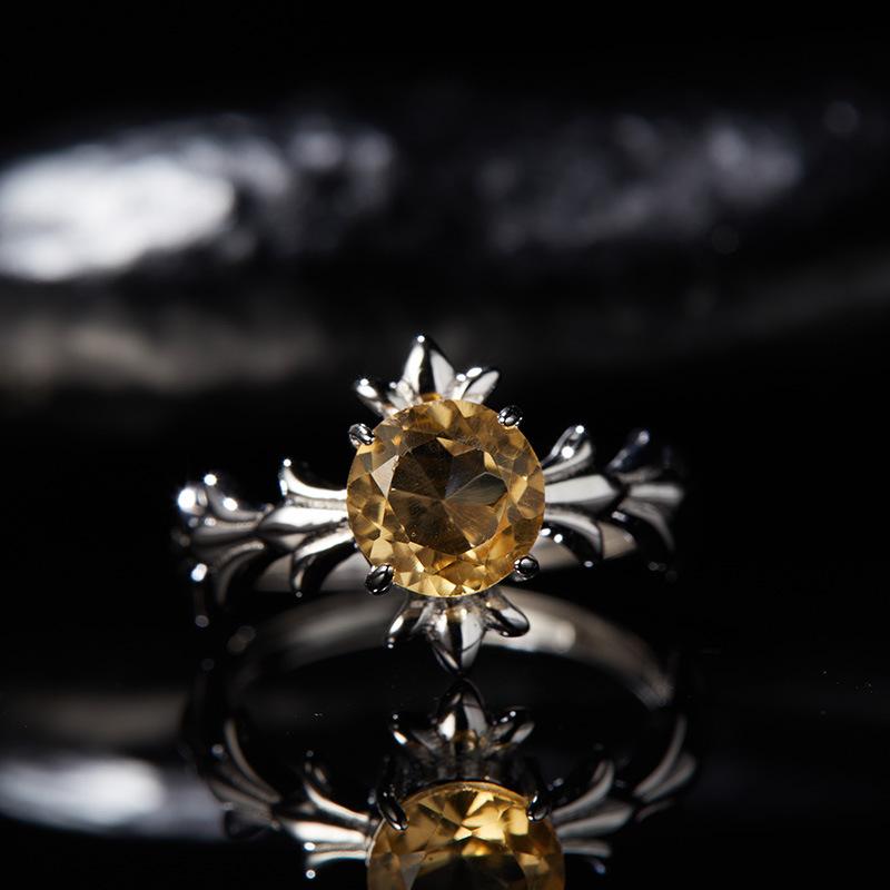 Original Design Does Not Fade Niche High Sense S925 Sterling Silver 18K Natural Citrine Lucky Treasure Ring Women