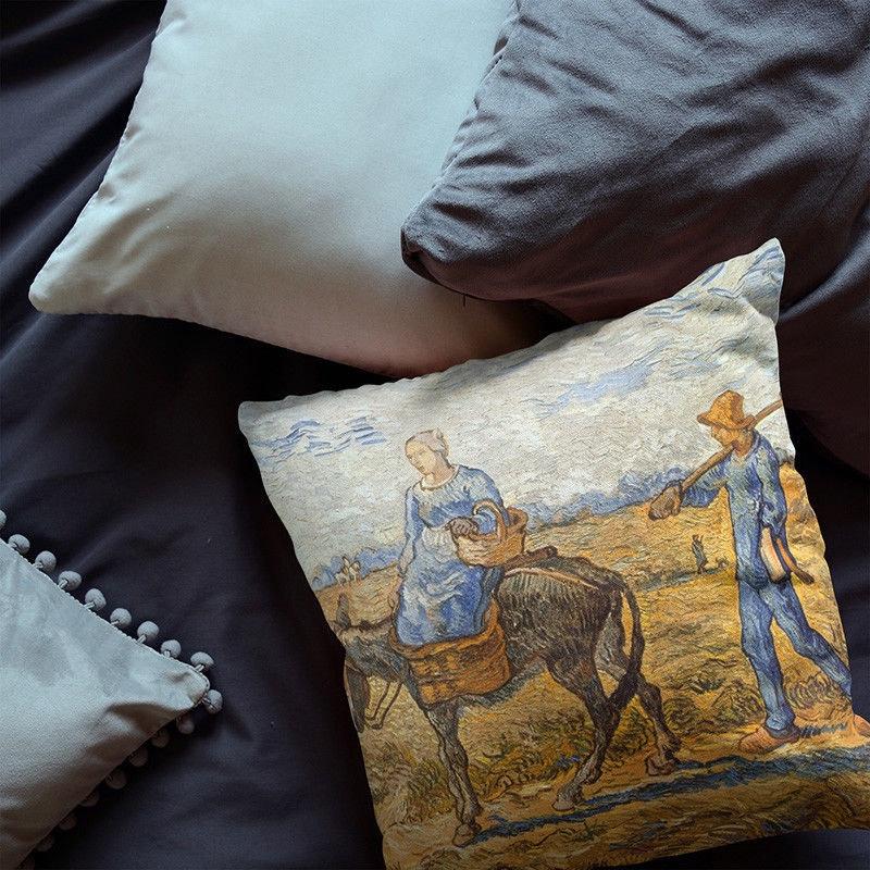 Luxurious Vincent Van Gogh Oil Painting Cotton Linen Pillow Case Sofa Cushion Cover
