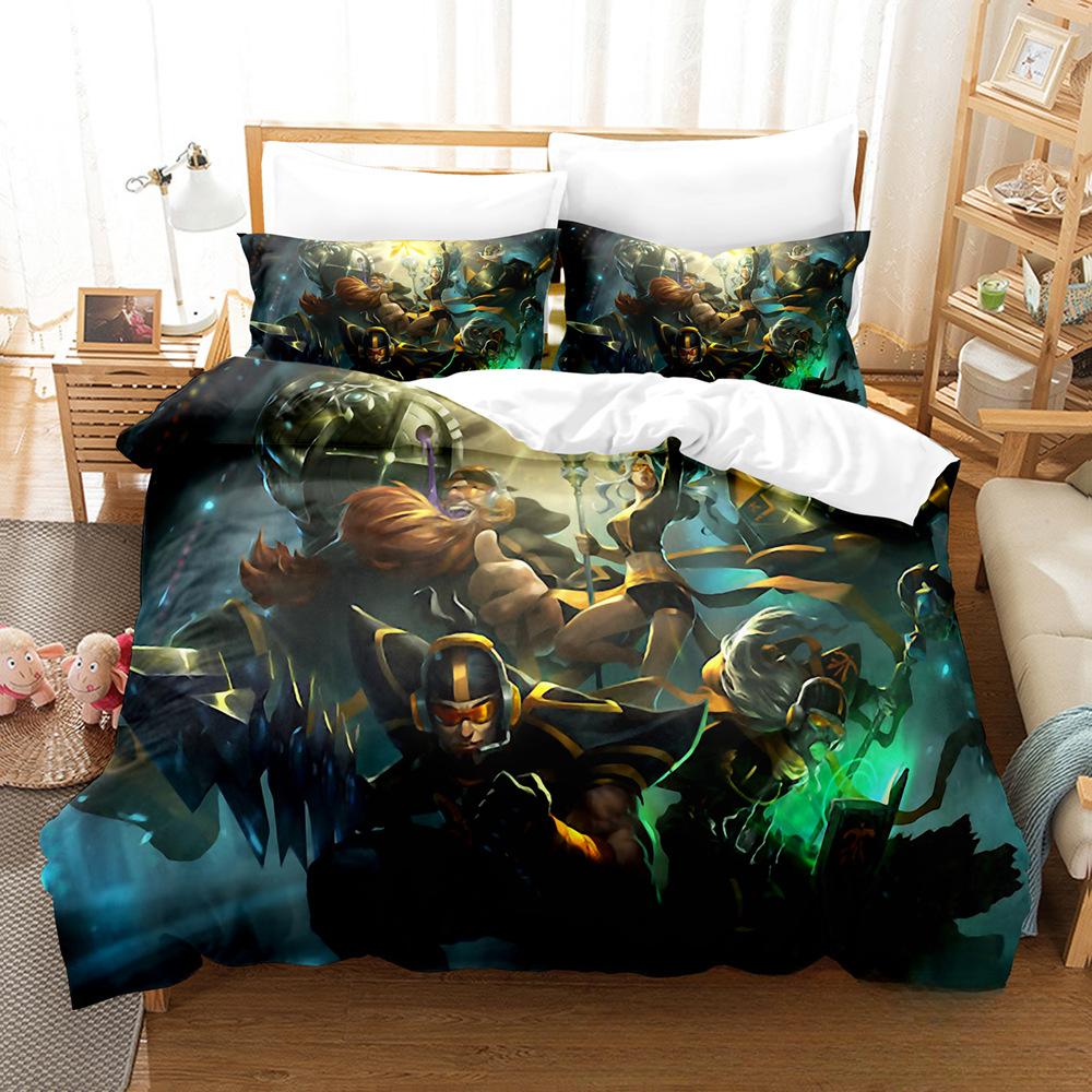 Comforter League Of Legends Lady Of Luminosity And Vn Design Quilt Set Three-Piece Lol Game Character Print Bedding King Size