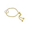Bracelet - Luxenter - Alphabet L - White Mother-of-pearl - 18K Yellow Gold Finish - Woman