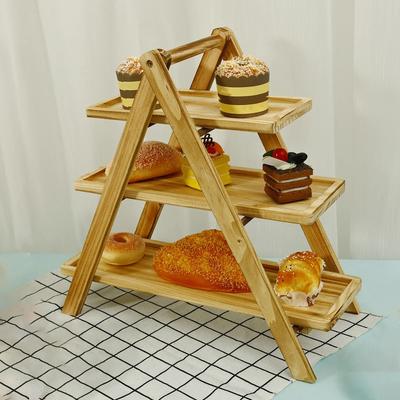 3 Tier Wooden Cake Stand Birthday Cupcake Dessert Display Stand Wedding Birthday Christmas Party Table Food Organizer Tray