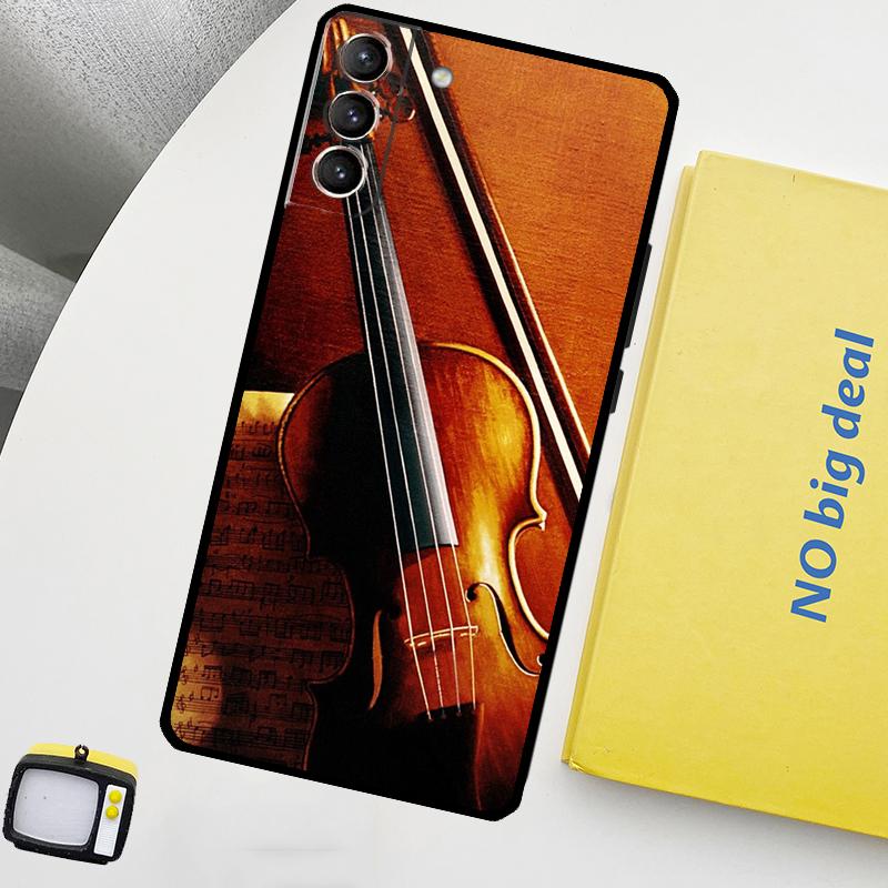Music Violin Phone Case For Samsung Galaxy S25 Ultra S20 S21 S22 S23 Plus S24 Ultra S9 S10 S25 FE Cover