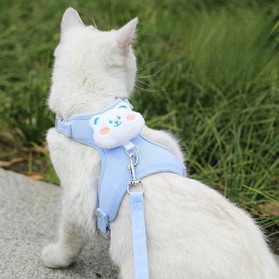 Adjustable Cat Harness Leash for Outdoor Travel Walking Soft and Breathable Pet Harnesses for Cat Kitten Puppy