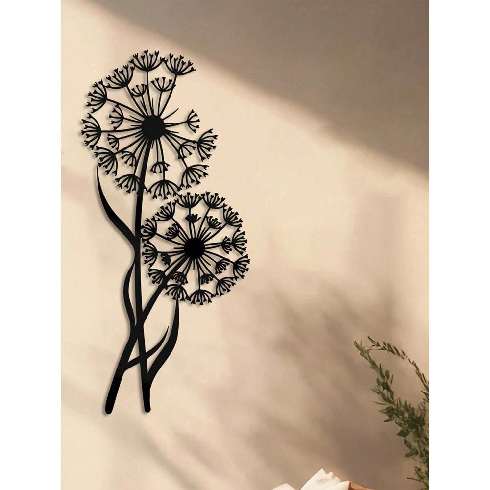Metal Dandelion Sculpture Wall Art Modern Home Decor Unique Wall Hanging Gift
