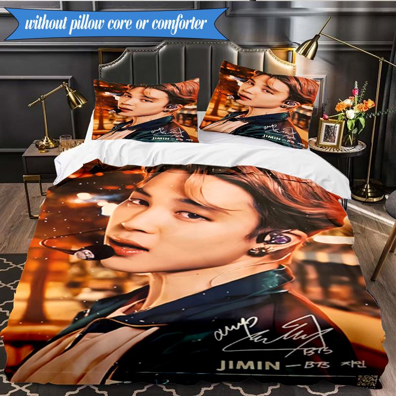 K-pop Music Group 3pcs K-pop Music Group Bedding set,Ideal for Bedroom, Dormitory,Including Duvet Cover And 2pcs Pillowcases,Fan Gifts