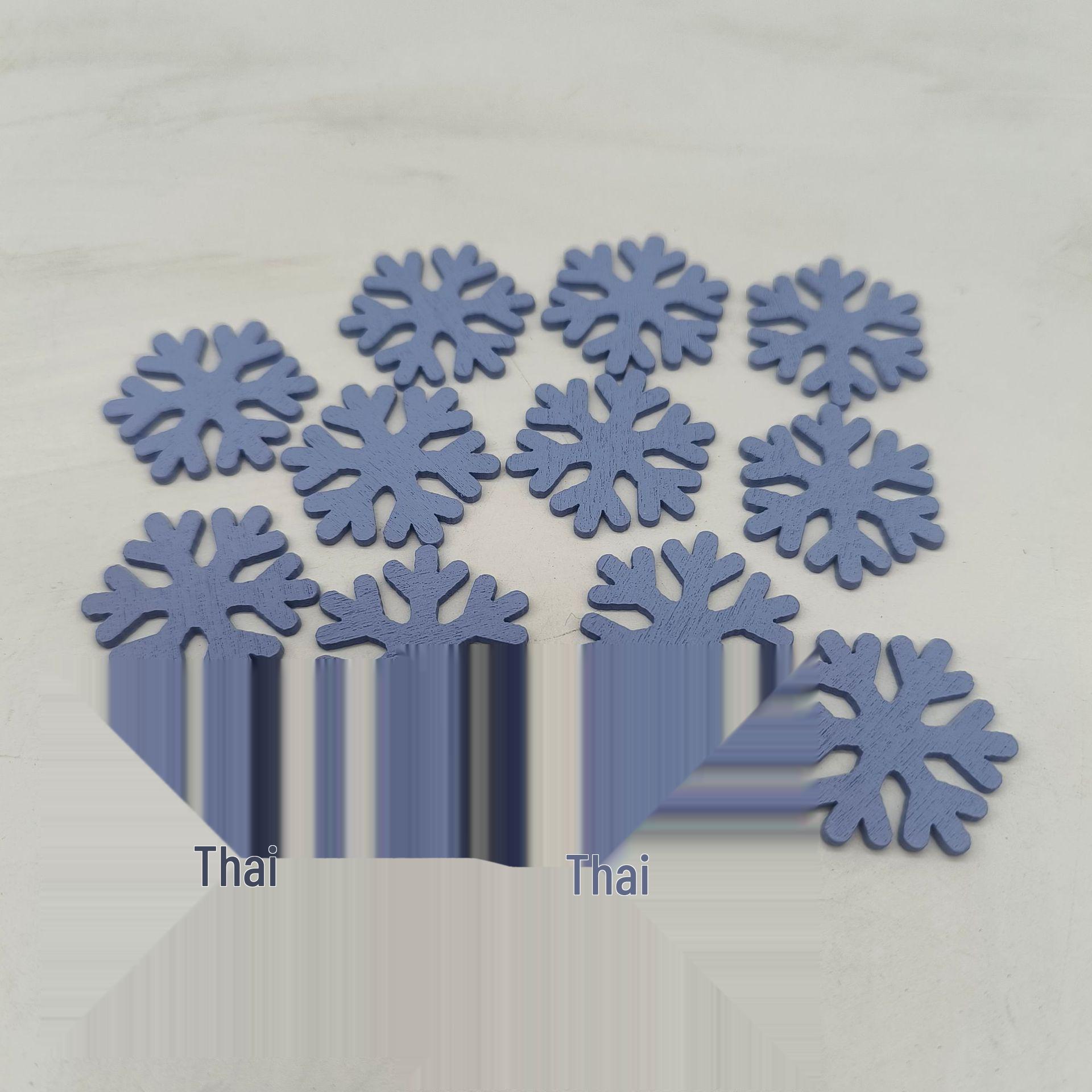 Wooden Snowflake Christmas Ornaments - Fresh Style DIY Handicrafts (100 Pieces/Bag) 3CM