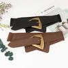 Fashion elastic waistband, women's black retro decorative belt with dress, coat, sweater, shirt, wide waistband