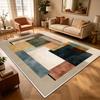 Nordic Retro Warm Colored Living Room Carpet Machine Washable Non-slip Decoration Bedroom Rug Short Velvet Study Geometric Mat