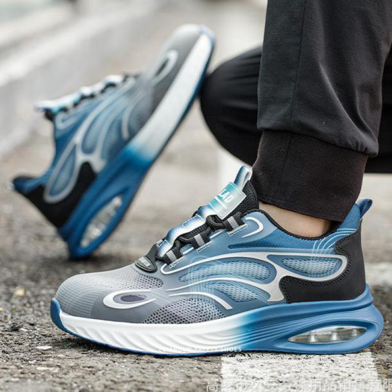 Fashion Air Cushion Work Safety Shoes For Men Breathable Work Sneakers Man Steel Toe Shoes Women Anti-puncture Safety Protective Shoes