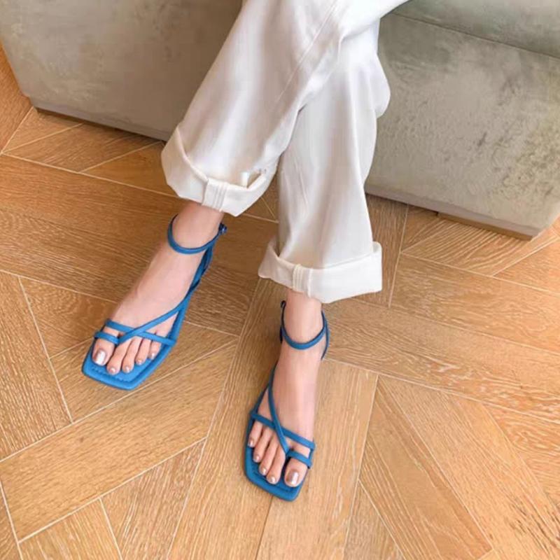 Fashion Summer New Style Popular Women Sandal Fashion Open Toe Narrow Band Ladies Elegant Gladiator Shoes Outdoor Dress Flats Sandals