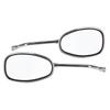 2 pcs Set Motorcycle Black l bar & R Bar Retro Side Rearview Mirror 10mm
