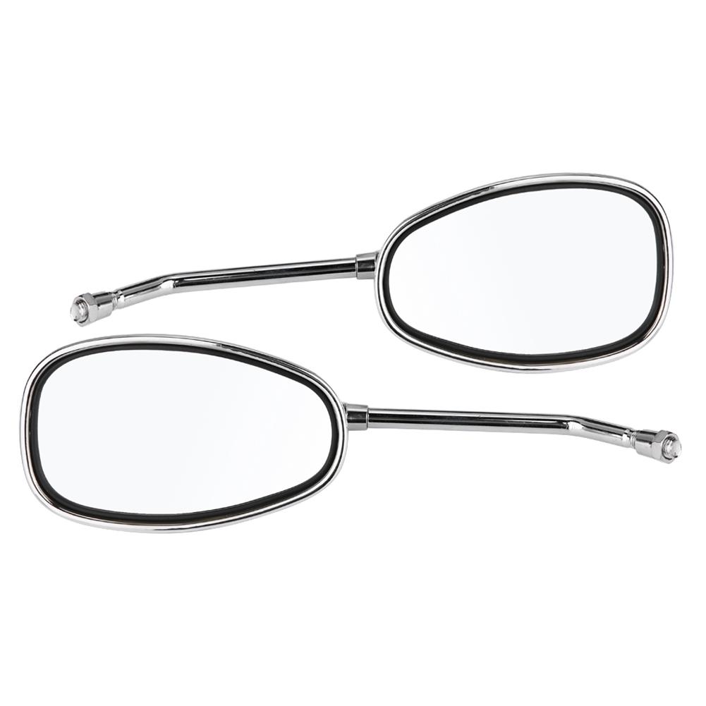2 pcs Set Motorcycle Black l bar & R Bar Retro Side Rearview Mirror 10mm