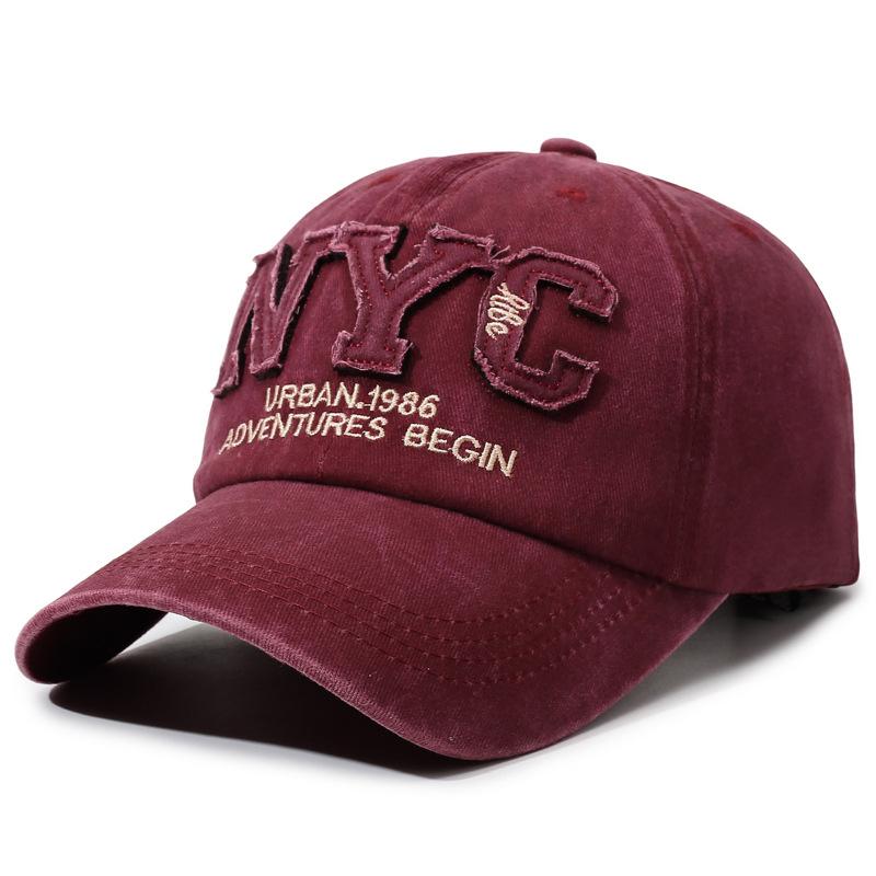 Retro Washed Baseball Cap, Letter Sticker Curved Brim Cap, Women'S Casual Personalized Sports Visor