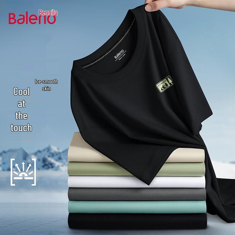 Baleno Men s Heavyweight Ice-feel Cotton Short Sleeve T-Shirt 5XL