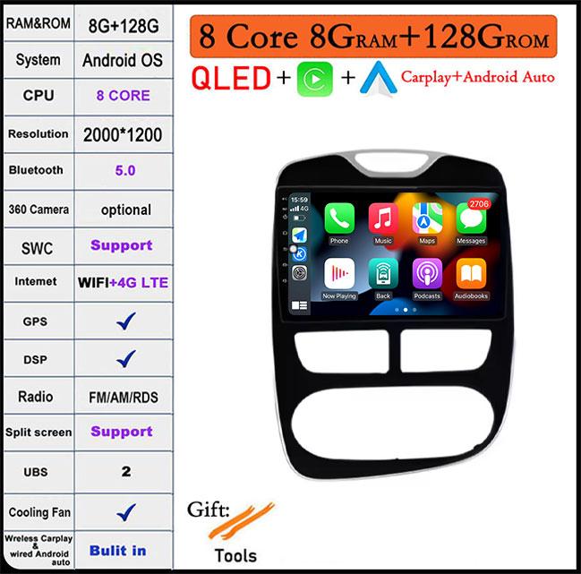 10" For Renault Clio 4 2012-2016 Carplay Car RadioMultimedia Video Player Android Auto 4G WFIGPSNavigation DSP Stereo BT