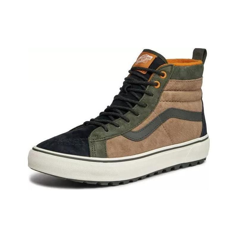Vans Sk8 Comfortable Versatile Simple Shock Absorbing Durable High-Top Skate Shoes Unisex Sneakers Green Brown VN0A5HZYF2Y