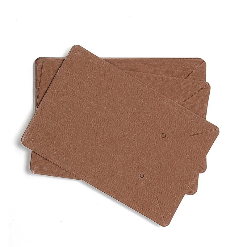 

100 шт. сережек-карточек 6x9 см, пустая бирка из крафт-бумаги с 100 пакетами OPP для демонстрации ожерелий коричневый