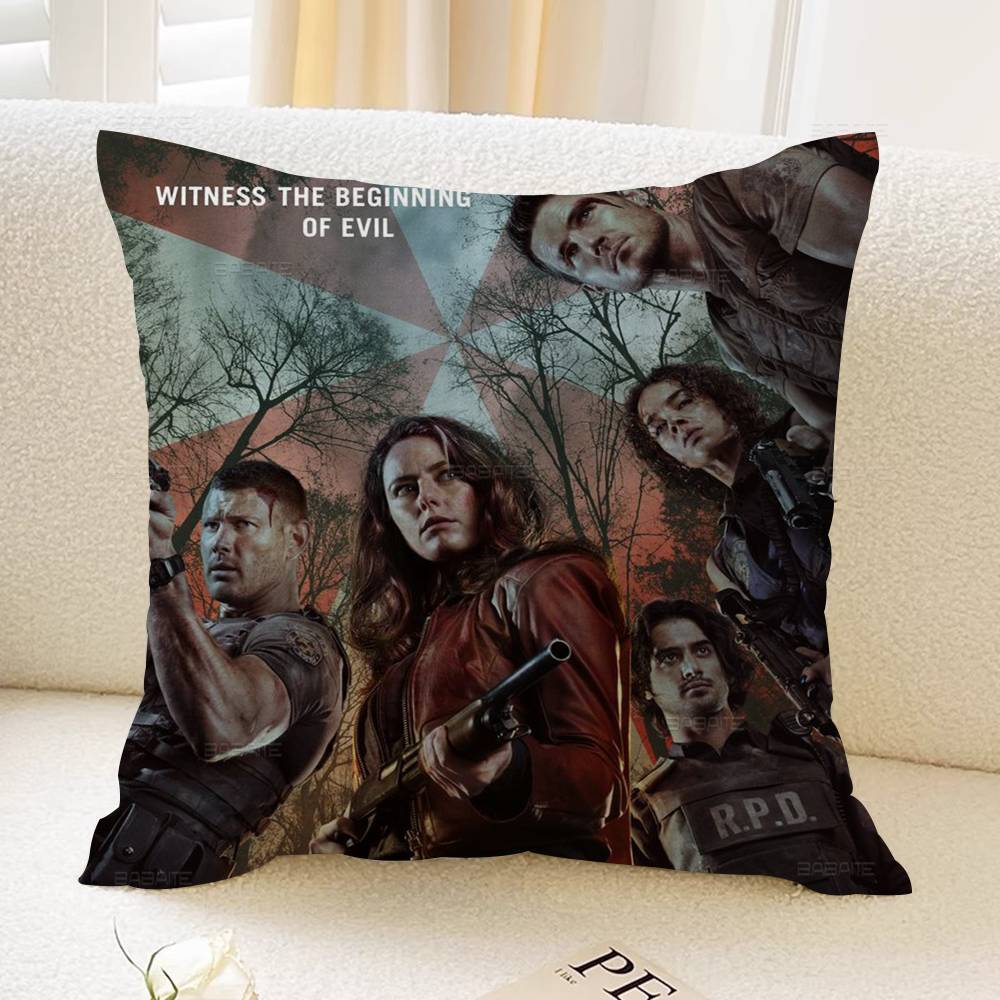 Hot Game R-Resident E-Evil Pillow Covers Cartoon Sofa Decorative Home Double-sided Printing Short Plush Cute Cushion Cover