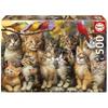 Puzzle - EDUCA - Kittens and Birds - 500 Pieces