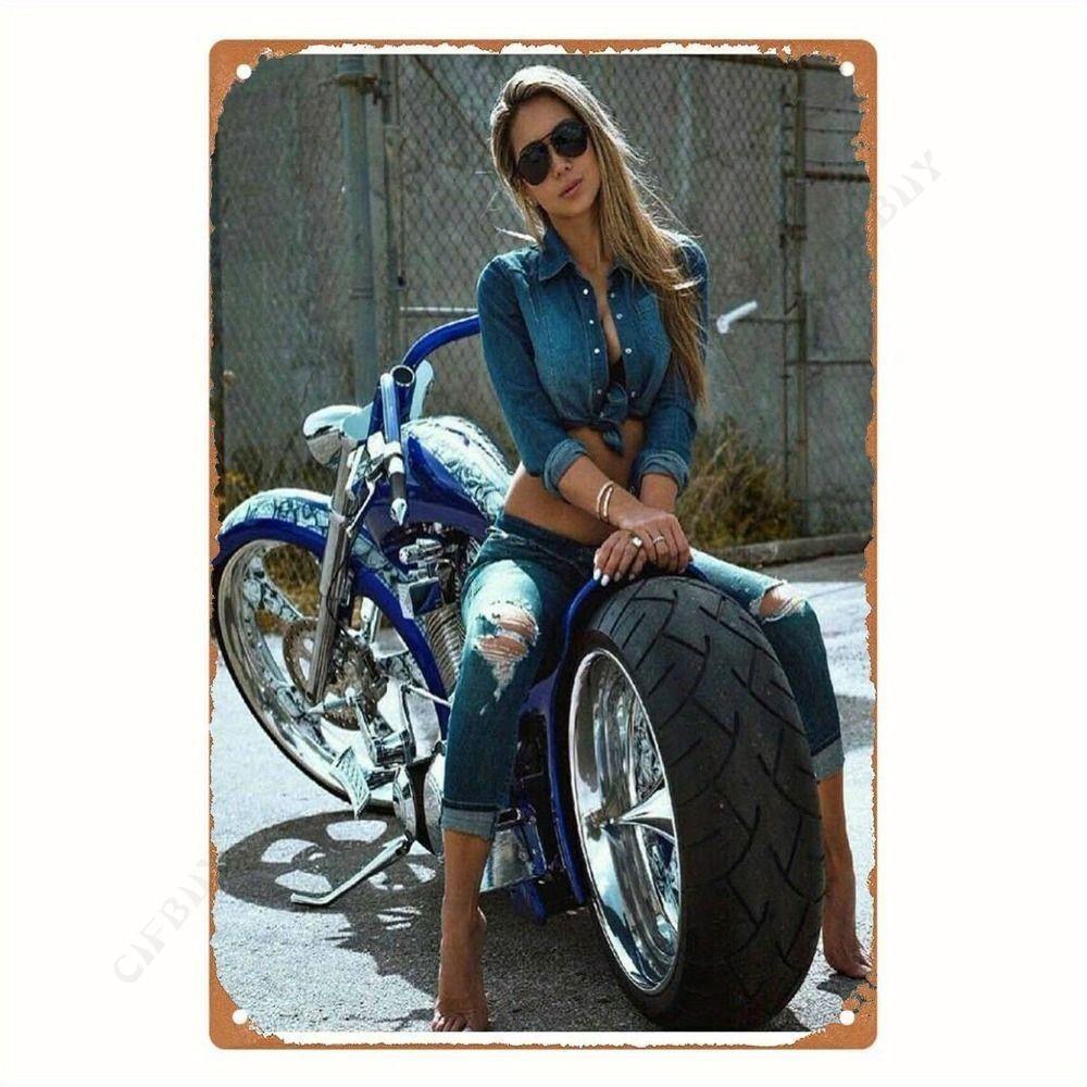 Moto metal interior plaque in the garage in the bar on the wall 20x30cm