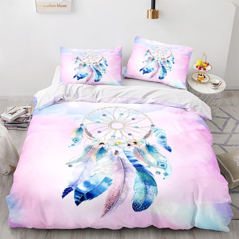 3D Color Dreamcatcher Bedding Set Indian Duvet Cover 2/3 Girls' Room AU180 * 210 Home Soft and Easy To Clean Zippered Home Suit