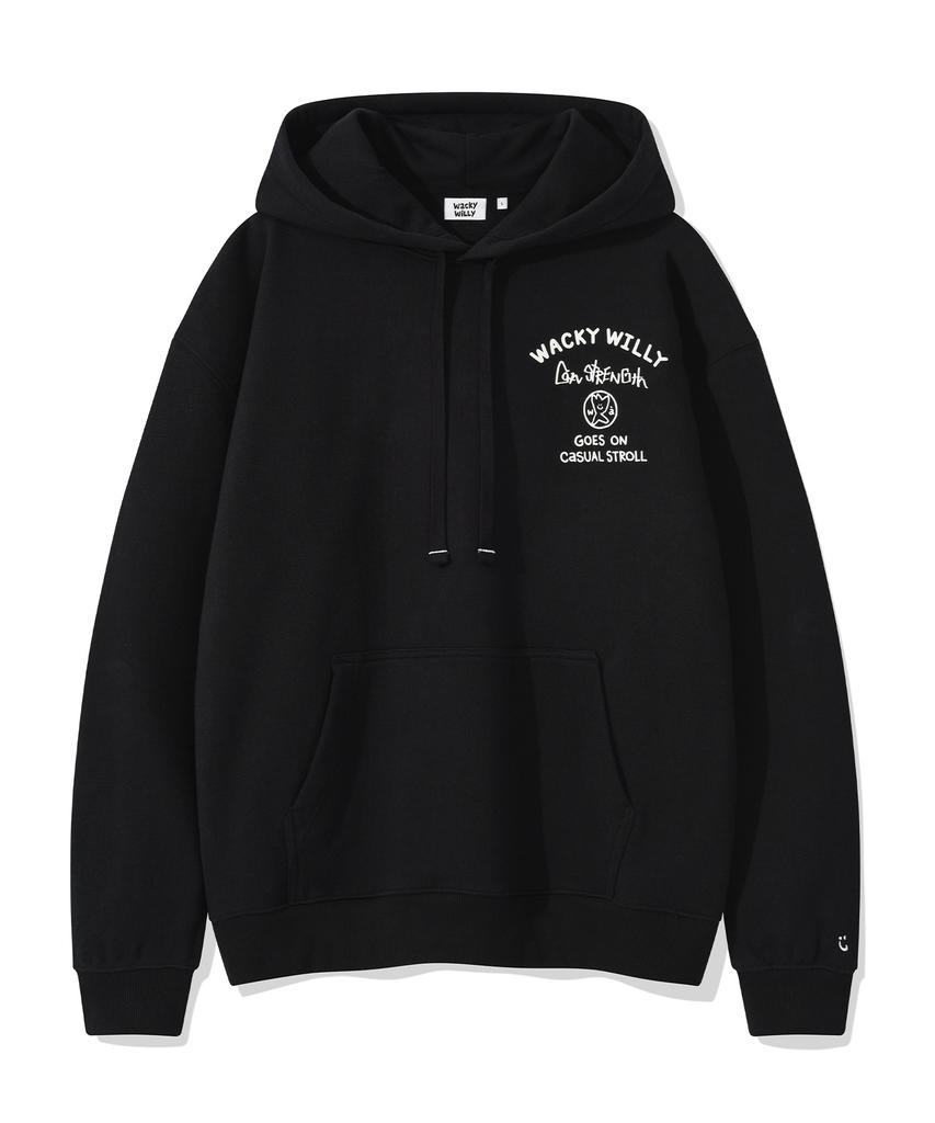 Lettering Heavy Terry Hoodie Black