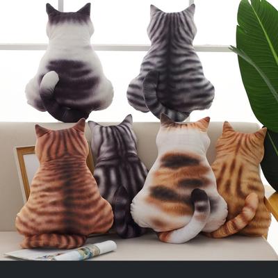 Almofadas de pelúcia em formato de gato, almofadas de pelúcia fofas para crianças, travesseiro de pelúcia com sombra para as costas, almofada de animal em formato de gato, brinquedo fofo para presente