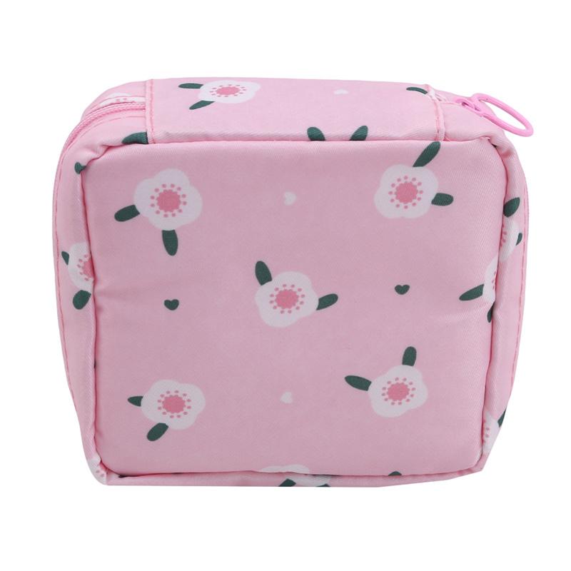 Women Tampon Storage Bag Cartoon Mini Sanitary Waterproof Napkin Toiletry Bag Travel Cosmetic Bag Makeup Pouch Data Cable