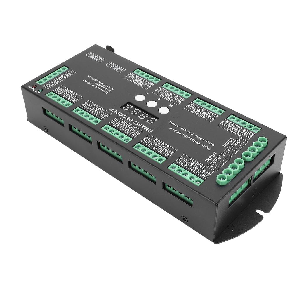 Decodificador Digital Múltiplo X 512 36CH 2A LED RGBW Controlador Decodificador Digital Múltiplo X com Visor Digital para Fita