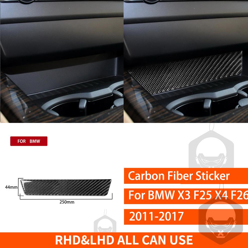 For BMW X3 F25 X4 F26 2011 2012 2013 2014 2015 2016 2017 Center Console Trim Real Carbon Fiber Stickers Car Interior Accessories