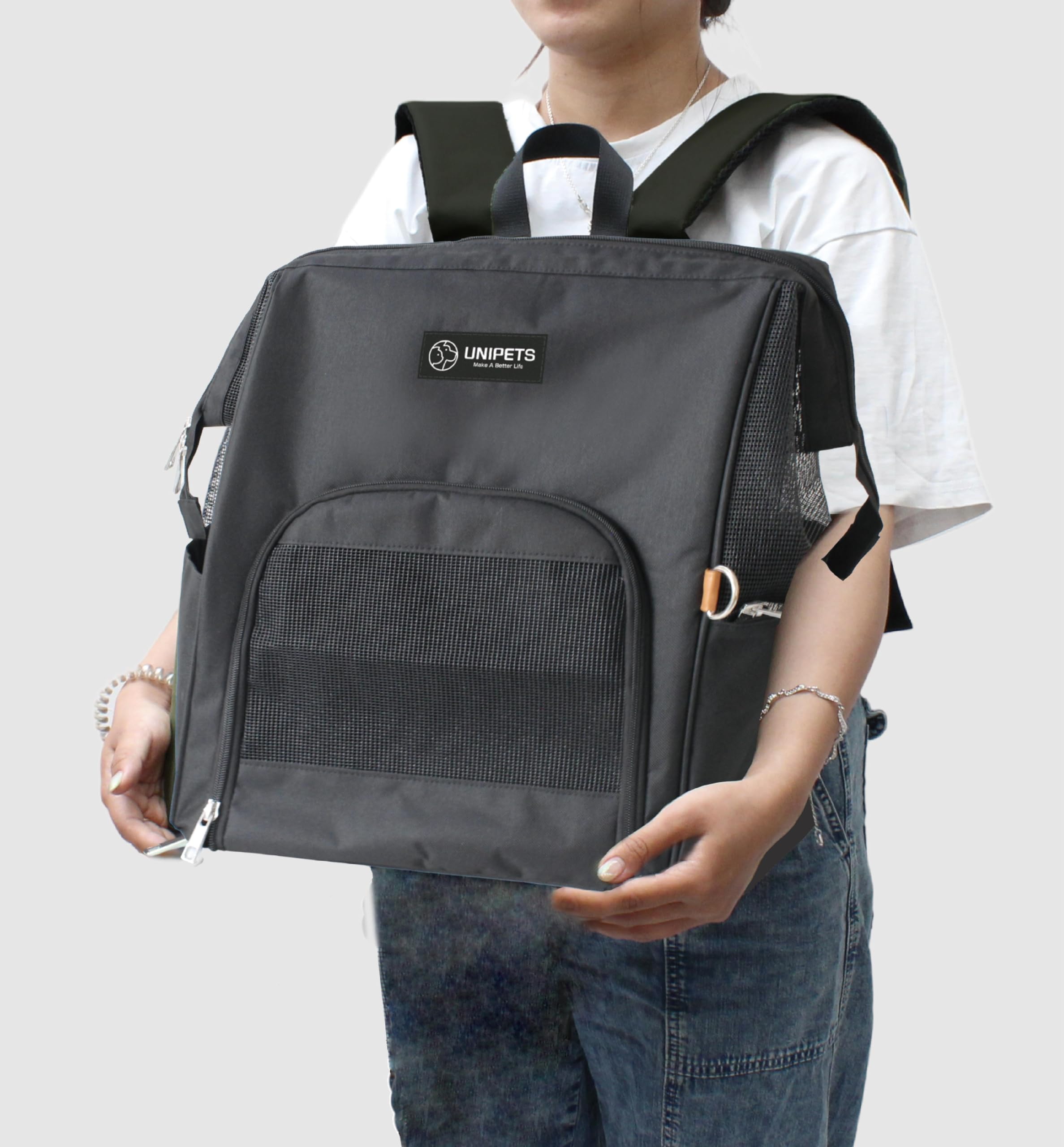 

Pet Carrier Bag for Small Dogs and Pet Large Excellent For Hospital Disaster Pet Pet Waterproof [UNIPETS Official] Cats, Dogs, Cats, Backpack, чёрный